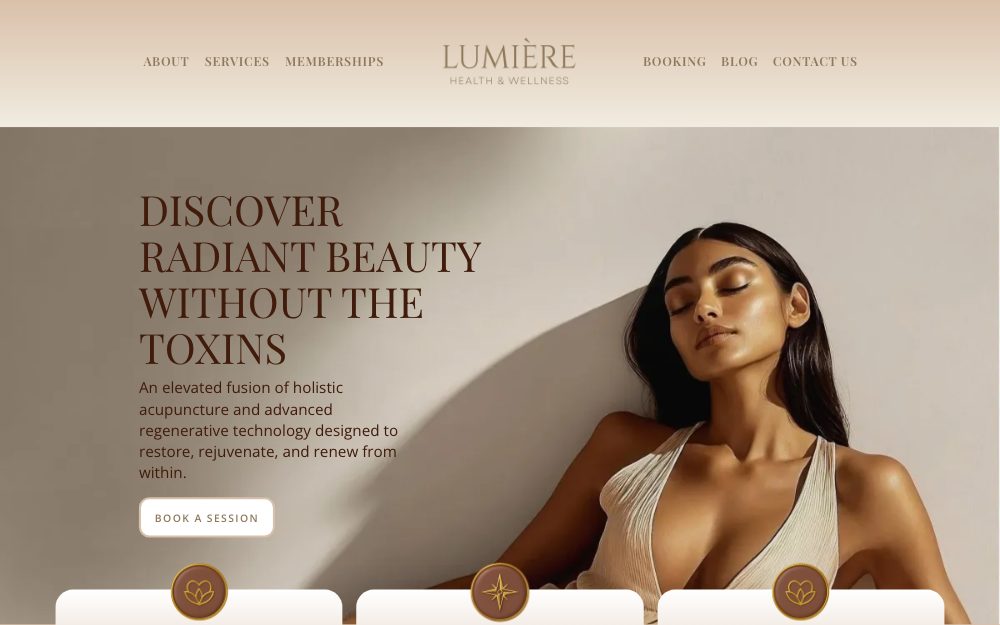 Lumière Health & Wellness homepage