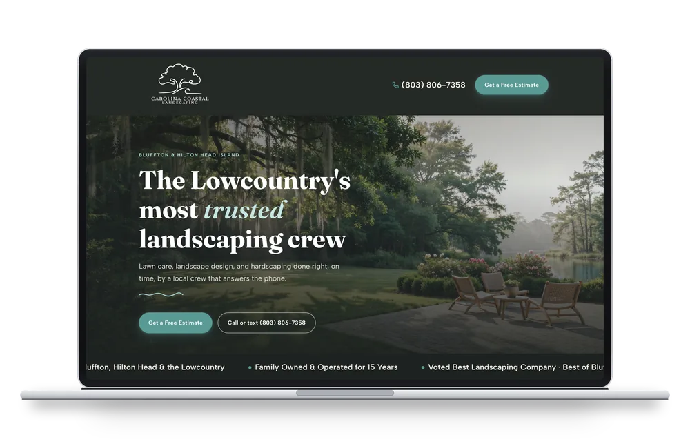 Landscaping template shown on a laptop