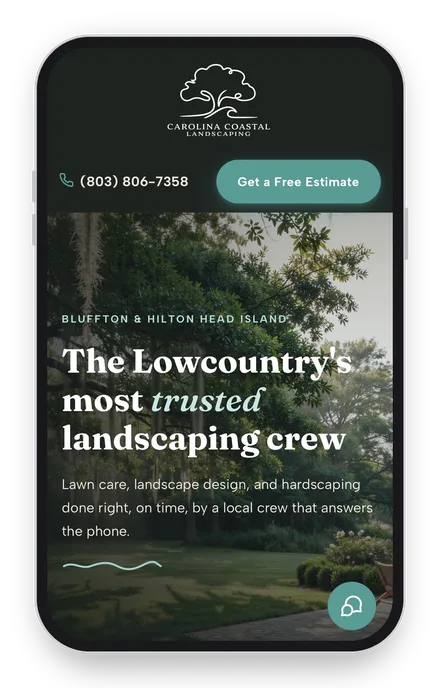 Landscaping template shown on a phone
